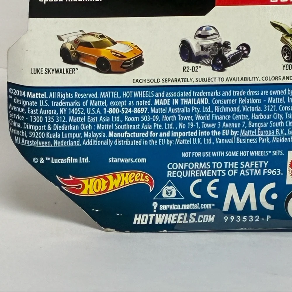 Hot Wheels Star Wars Car Darth Vader Die Cast Black Disney Damaged Box NEW